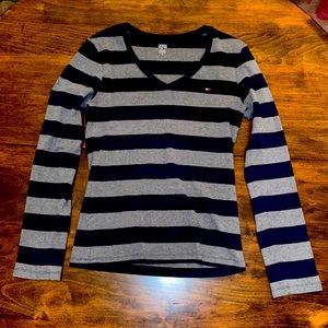 Medium Tommy Hilfiger blue and grey stripe shirt